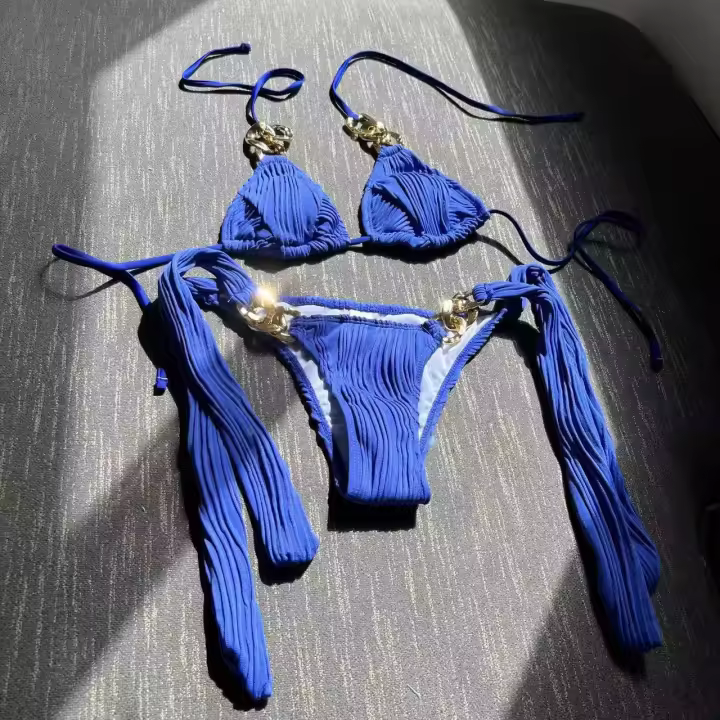 Conjunto de baño Tre de dos piezas con cadena estilo bikini y divisor - 1