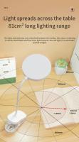 Lámpara de mesa portátil con 3 modos de atenuación, luz de protección ocular, luz nocturna recargable por USB con abrazadera plegable, soporte de estudio, lámparas de escritorio - details 12