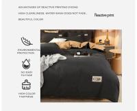 Juego de Ropa de Cama de Lujo en Tamaño King con Funda de Edredón Sábana y Funda de Almohada de Color Sólido Estilo Nórdico Diseño Impreso - details 6