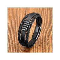 Pulsera de Cuero de Diseñador de Lujo en Acero Inoxidable Nuevo Para Hombre Italiano Encanto Punk Regalos de Vacaciones Compatible con la Piel - details 4