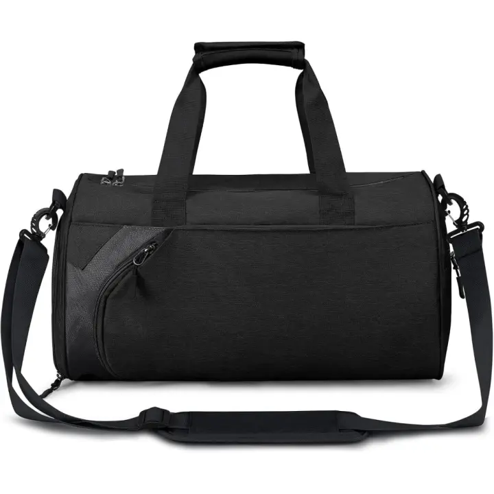 Bolsa de deporte con compartimento para zapatos y bolsos impermeables para la luz, ideal para viajes de fin de semana o para entrenamiento deportivo, color negro. - 1