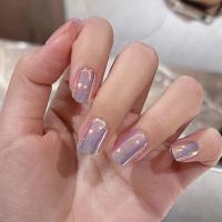 24pcs Uñas Postizas De Estilo Francés Cortas En Colores Sólidos Forma Cuadrada Uñas Postizas Prensadas Para Uso Doméstico - details 0