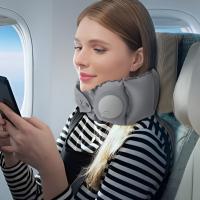 Almohada inflable en forma de U, protección del cuello, almohada de viaje de inflado prensado, almohada portátil súper ligera para vértebras cervicales - details 5
