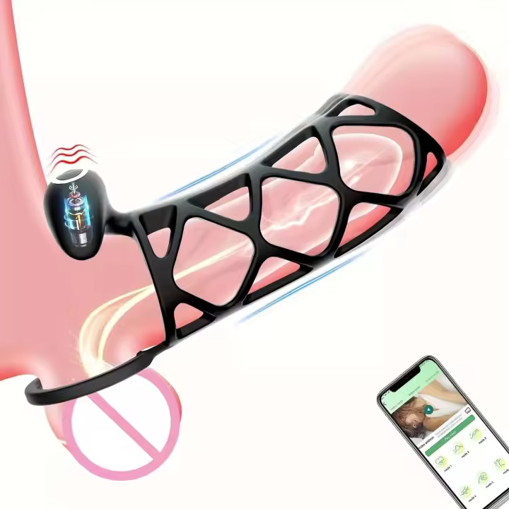 Leten funda de anillo vibratorio juguetes sexuales para adultos para hombres extensor vibrador retrasar la eyaculación erección castidad masculina 18 - 1