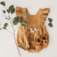 Adorable ropa de lino para bebé, body infantil con manga de encaje con volantes para niñas pequeñas, Pelele de princesa - details 5