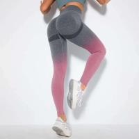 Malla de color degradado sin costuras para mujer, pantalones para correr Fiess con sandalia para realzar la cadera, pantalones de yoga de secado rápido - details 36