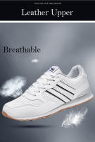 Zapatillas de deporte de cuero para hombre, zapatos deportivos informales para exteriores, antideslizantes, transpirables, cómodos para caminar - details 5