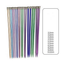 Agujas de Punto de Aluminio Largas para Tejer DIY Herramienta de Encuadernación de Suéteres y Bufandas Juego de 10 Pares de 35cm/25cm - details 7