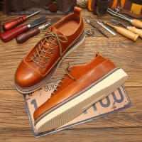 Zapatos de cuero de vaca puro de alta gama, zapatos casuales de plataforma con suela blanda para hombre - details 1