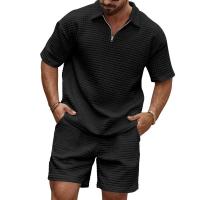 Conjunto deportivo para hombre, Polo de Color sólido, cómodo, informal, a la moda, novedad de verano, 2025 - details 6