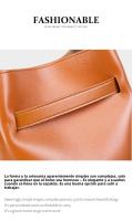 Bolso de hombro vintage de cuero genuino para mujeres, bolso tipo cubo de alta gama, bolso cruzado de piel de vaca de capa superior, bolso cruzado para mujeres - details 21