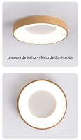 Lámpara colgante LED redonda con rayas de madera 40 cm, 30 W, 3000 lúmenes, control remoto - details 10