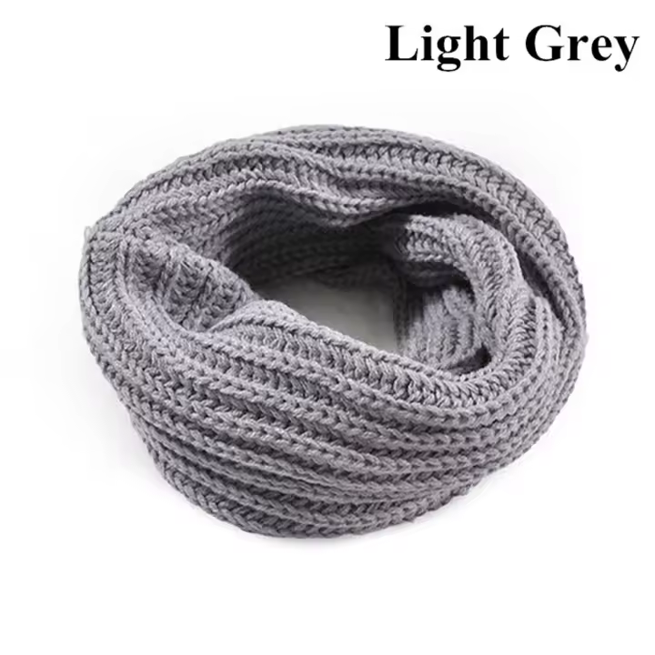 Bufanda de lana de punto larga, chal de cuello de Cable, círculo infinito, caliente, Invierno - 1