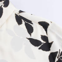 - Camisa de textura de seda de manga larga estampada para mujer, cuello informal, moda de otoño, producto nuevo - details 7