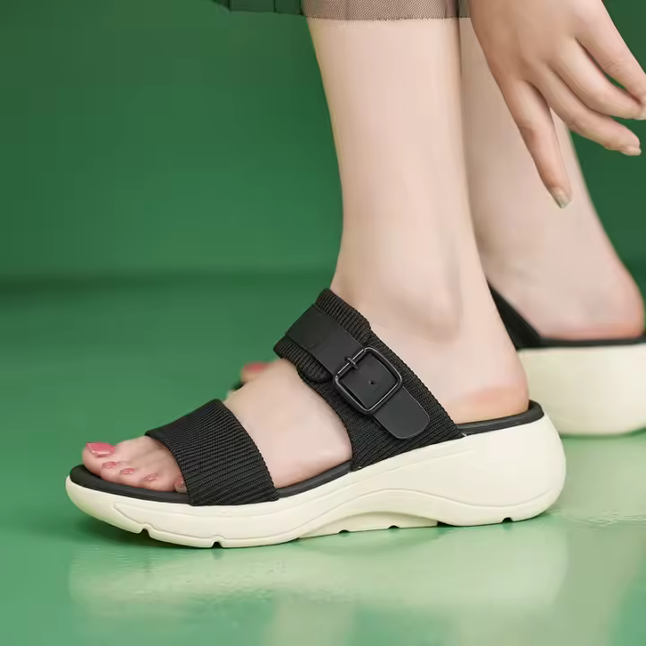 Tacones altos con cuña para mujer, zapatos de verano. - 1