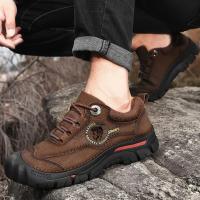 Zapatos De Senderismo Para Acampar Al Aire Libre, Zapatillas Deportivas De Cuero Genuino Para Hombre, Zapatos Informales De Viaje Para Hombre, Calzado Para Caminar Y Escalar - details 11