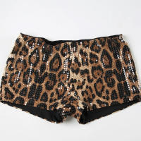 Pantalones Cortos de Lentejuelas Brillantes BUNO Mini Pantalones de Cintura Alta con Estampado de Leopardo Ropa de Calle Impactante - details 12