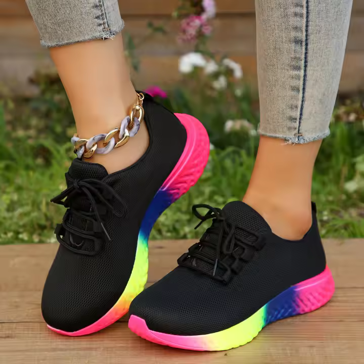 Zapatillas De deporte con cordones para Mujer, zapatos deportivos informales a la moda, vulcanizados para correr al aire libre, 2023 - 1
