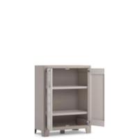 Armario de Resina Impermeable con 2 Puertas y 2 Baldos Regulables en Altura Color Beige/Arena - details 9