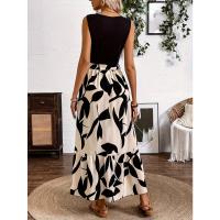 Vestido A-Line De Pies Hasta La Rodilla Para Mujer Estilo Exótico De Playa Casual Con Estampado Floral Cuello Redondo Alta Cintura - details 2