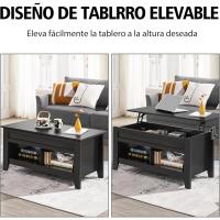 Mesa de Cafe Elevable de Madera Diseño Moderno para Sala con Revistero 104.5 x 49.5 x (49-61.5) cm - details 15