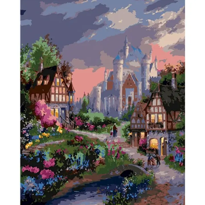 RUOPOTY Pintura al óleo moderna de 40x50cm con numeración para decoración de pared en casa estilo pintura al natural sobre lienzo - 1