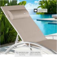 Set de 2 Tumbonas de Jardín Exterior Plegable con Reposacabezas Reclinable en 7 Posiciones - details 14