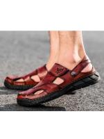 2025 primavera y verano de los hombres de gran tamaño sandalias de los hombres marea de cuero zapatos de playa sandalias zapatillas de gran tamaño zapatos de los hombres de costura. - details 1