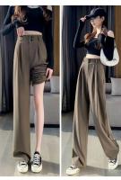 Elegantes Pantalones de Pierna Ancha Estilo Coreano Cintura Alta, Suelto, Moda Oficina, Ropa de Calle 2024 - details 2