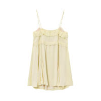 OUWU- Vestido Corto Camisola Decorativo En Capas Sin Espalda Estilo Vacaciones Holgado A La Moda Novedad De Verano Para Mujer - details 2