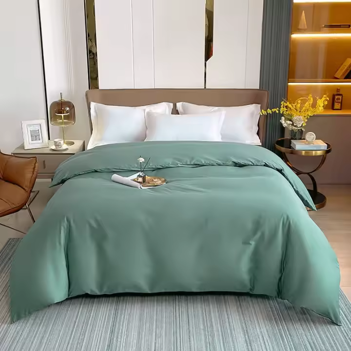 Funda de Edredón de Algodón Puro Color Sólido Tamaño Queen Comforter Cubierta 180x200 220x240 Ropa de Cama - 1