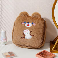 Bolso De Maquillaje Grande De Peluche Invierno Dibujos Animados Para Niñas Bolsa De Cosméticos Portátil Con Orejas De Conejo Bolsa De Lavado Y Estuche De Lápices - details 12