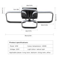Plafón LED de Techo Cuadrado 45W GOECO, Aluminio Negro, Luz Neutra 4500K, Iluminación Interior Nórdica para Salón, Dormitorio, Comedor, 58*46*13 CM - details 2