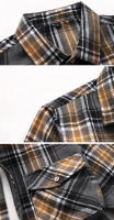 Camisa de manga larga a cuadros a rayas para hombre, camisas clásicas de oficina de un solo pecho, Camisa informal a la moda de otoño, 7XL - details 31
