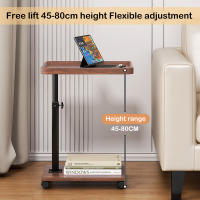 Mesa de café ajustable en altura con 4 ruedas, escritorio para sofá, portátil, en forma de C, para espacios pequeños - details 2