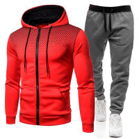 Sudadera con capucha deportiva de lunares para hombre y mujer, traje de pantalones de chándal de Color sólido de terciopelo, Otoño e Invierno - details 4