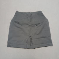 Pantalones cortos deportivos para mujer, pantalones cortos de yoga con gimnasio cruzado, entrenamiento, correr, cintura alta, levantamiento de cadera, sin costuras, Fiess - details 2