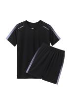Traje deportivo de hombre 2025 verano nuevo suelto y transpirable para correr casual fitness pantalones cortos de manga corta fitness de dos piezas - details 5