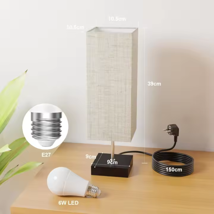 Lámparas de Mesita de Noche, Lámparas de Mesa con 2 Puertos USB de Carga Rrápida, 3 Temperaturas de Color y Regulación Continua, 2 Bombillas E27 de 6W para Dormitorio, Ssalón, Ooficina - 1