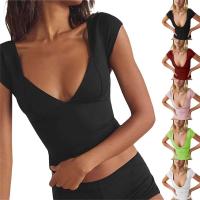 Ropa de verano ajustada Y2k Fairy Grunge 2000s para mujer, camisetas de manga corta con cuello en V, ropa de calle - details 0