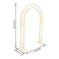 Arco de Boda de Metal de 7.2FT Stand de Fondo de Globo para Fiesta de Jardín y Ceremonia de Cumpleaños (Oro) - details 3