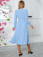 Vestido Largo de Manga Completa para Mujer Color Sólido, Corte en Línea A, Alta Calidad, Lujo Tendencia, Suelto y Elegante - details 5