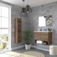 Mueble de Baño Suspendido de Algodón Diseño Nórdico 2 Puertas, Espejo Incluido - details 3