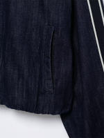 OUWU- Conjunto Vaquero De Calle Alta Para Mujer, Chaqueta Con Cremallera Y Cuello Levantado A Rayas Laterales, Pantalón Con Cordones, Nuevo Conjunto Informal De Moda Primavera 2025 Para Mujer - details 6