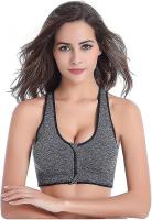 Paquete de 3 sujetadores deportivos para mujer con cremallera frontal, sin aros, cómodos, poscirugía, con almohadillas extraíbles - details 0