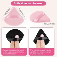6 pinceles triangulares para Poos, base y rubor (3 Negros + 3 Rosas) - details 0