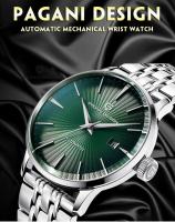 Reloj Mecánico Automático de Lujo Premium PAGANI DESIGN Correa de Cuero Resistente al Agua - details 0