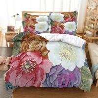 Juego de cama de flores 3d para el Día de San Valentín, funda de edredón de lujo con corazón rosa y amor, de tamaño doble - details 9
