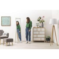 Espejo Rectangular con Marco de Madera Blanca Pie con Inclinación Ajustable - details 4