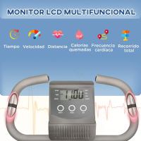 Bicicleta estática plegable regulable en altura, resistencia magnética ajustable, bicicleta de ejercicio con pantalla LCD y asiento con respaldo, sensor de pulso, 105x48x118 cm - details 2
